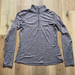 Nike Running Dri-Fit quarter-zip long sleeve, gray, size medium.